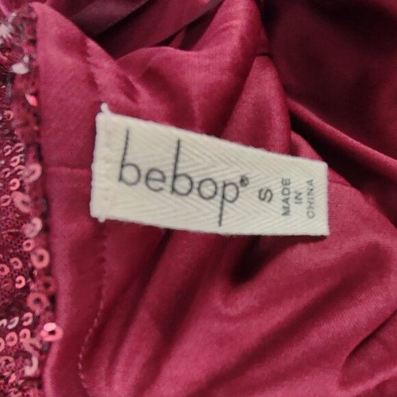 Bebop Red Sequin Spaghetti Strap Scoop Neck Mini Dress Party Glam Size Small - Picture 10 of 12